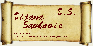 Dijana Savković vizit kartica